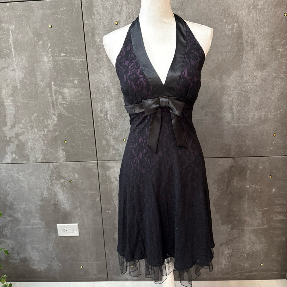 Y2K City Triangles Babydoll Dress Whimsigoth Fairy Dark Romance Black Floral S